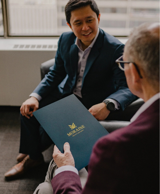 Moraine wealth advisor meeting with client